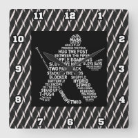 Hockey Goalie Typography Wall Clock