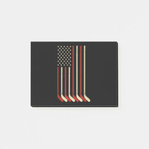 Hockey Goalie USA Flag Hockey Stick Ice Hockey Post-it Notes