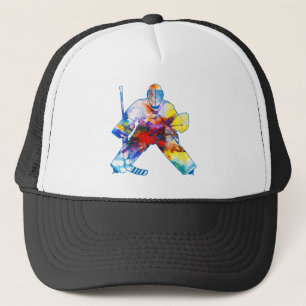 Hockey Goalie Watercolor Trucker Hat
