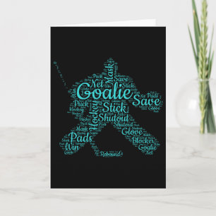 Hockey Goalie Word Art Girls Female Womens Hockey  Card
