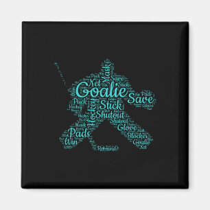 Hockey Goalie Word Art Girls Female Womens Hockey Magnet