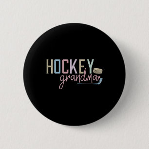 Hockey Grandma Design Cute Ice Hockey Lovers Fan 6 Cm Round Badge