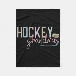 Hockey Grandma Design Cute Ice Hockey Lovers Fan Fleece Blanket