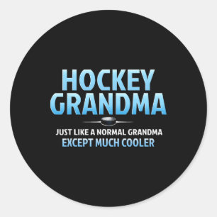 Hockey Grandma Funny Ice Hockey Grandmother Mother Classic Round Sticker