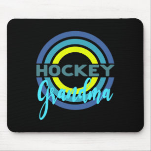 Hockey Grandma With Modern Hockey Circles  Mouse Pad