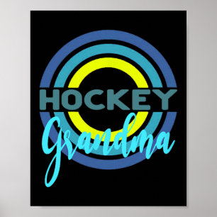 Hockey Grandma With Modern Hockey Circles Poster