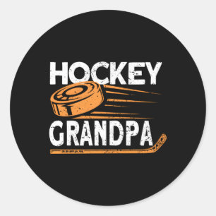 Hockey Grandpa Hockey Player Ice Hockey Classic Round Sticker