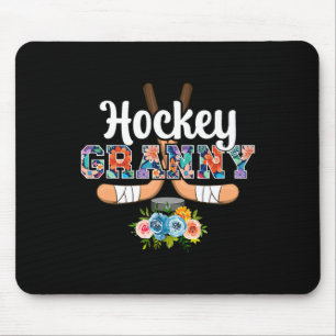 Hockey Granny Flowers Grandma Granny Of A Hockey P Mouse Pad