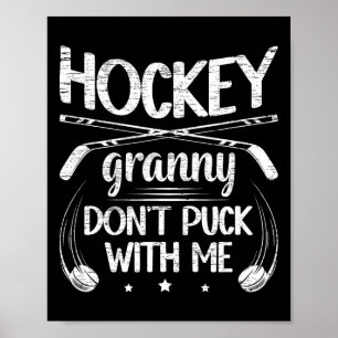 Hockey Granny Grandma Funny Granny Of A Hockey Pla Poster