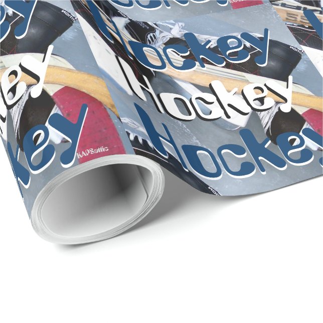 Hockey Graphics Art Wrapping Paper (Roll Corner)
