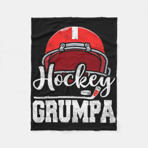 Hockey Grumpa Hockey Player Game Day Father's Day Fleece Blanket