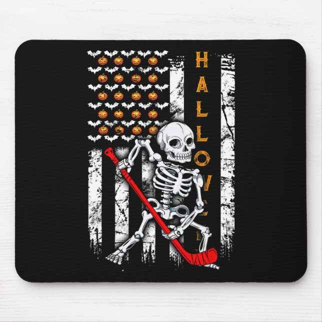 Hockey Halloween Us Flag  Mouse Pad (Front)