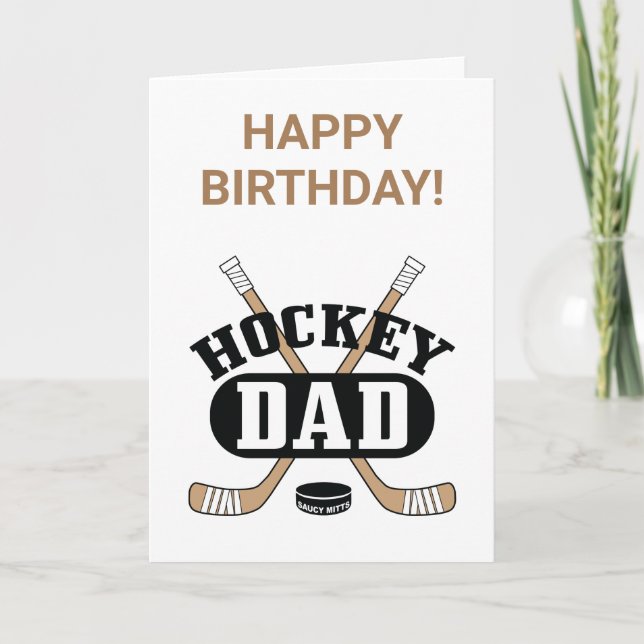 Hockey Happy Birthday Hockey Sticks Hockey Dad Card (Front)