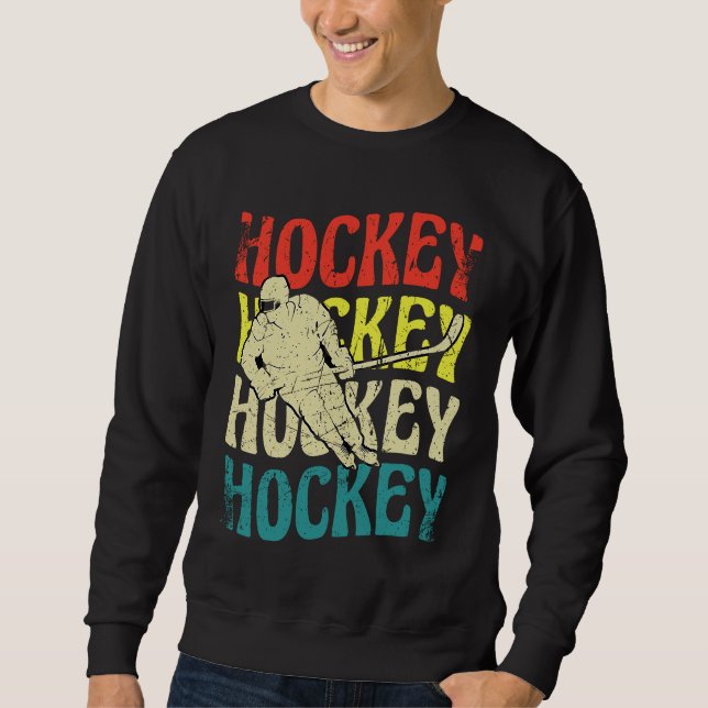 Hockey Hockey Hockey Funny Ice Hockey Frisbee Love Sweatshirt (Front)
