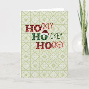 Hockey Hockey Hockey Santa Claus Holiday Card