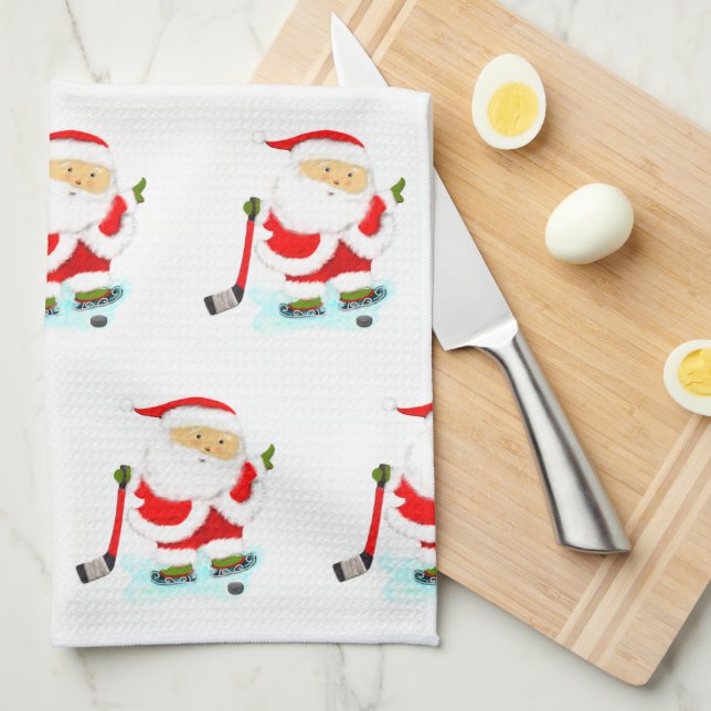 Hockey Holiday Gift Tea Towel (Quarter Fold)