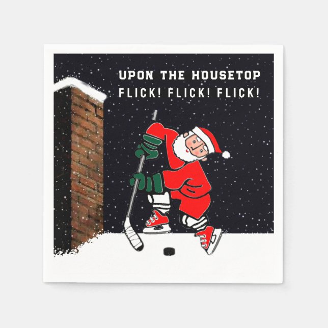 Hockey Holiday Napkin (Front)
