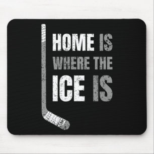 Hockey - Home Is Where The Ice Is - Retro-style Ho Mouse Pad