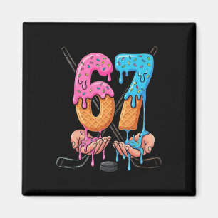 Hockey Ice Cream Drip 67 Hands Stakes Boys Sports  Magnet