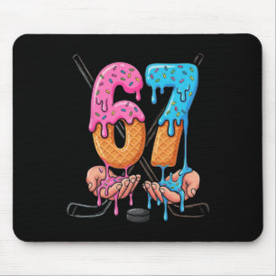 Hockey Ice Cream Drip 67 Hands Stakes Boys Sports Mouse Pad