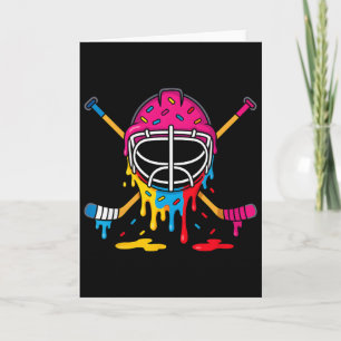 Hockey Ice Cream Drip Boys Girls Ice Hockey Youth Card