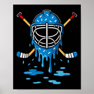 Hockey Ice Cream Drip Boys Girls Ice Hockey Youth Poster