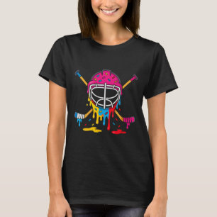 Hockey Ice Cream Drip Boys Girls Ice Hockey Youth  T-Shirt