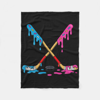 Hockey Ice Cream Drip Boys Ice Hockey Youth Player Fleece Blanket