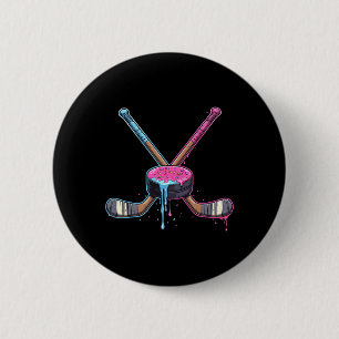 Hockey Ice Cream Drip Boys Youth Kids Men Women Dr 6 Cm Round Badge