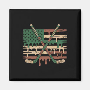 Hockey Ice Cream Drip Camo Usa Flag _1  Magnet