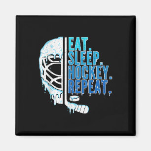 Hockey Ice Cream Drip Eat Sleep Hockey Repeat Boys Magnet