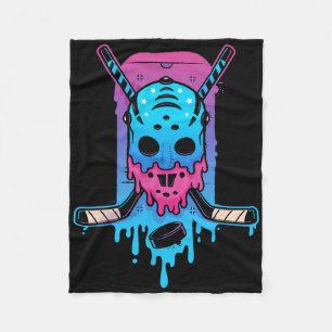 Hockey Ice Cream Drip Fleece Blanket