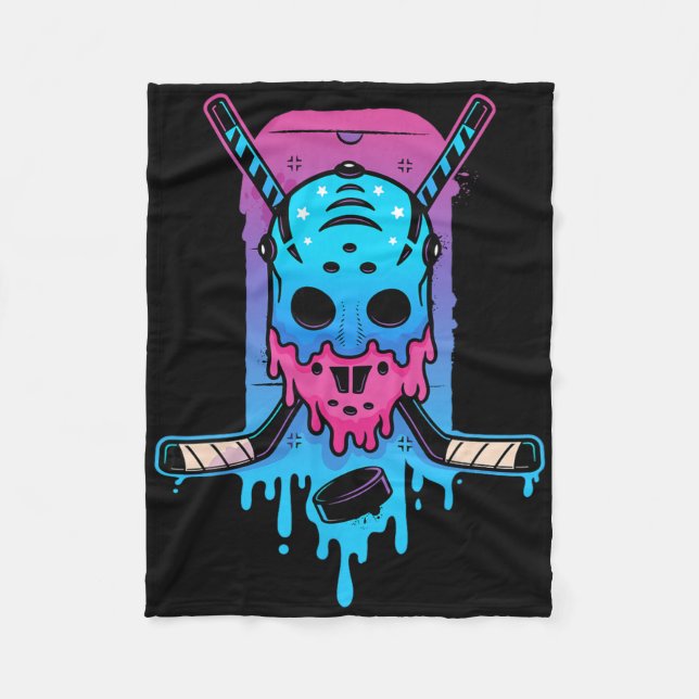 Hockey Ice Cream Drip  Fleece Blanket (Front)