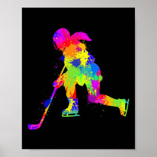 Hockey Ice Hockey Girls Women Youth Kids  Poster