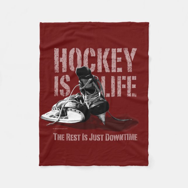 Hockey Is Life Fleece Blanket (Front)