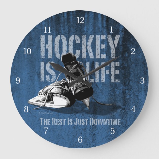 Hockey Is Life Large Clock (Front)