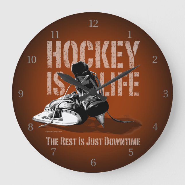 Hockey Is Life Large Clock (Front)