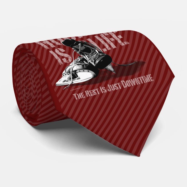 Hockey Is Life Neck Tie (Rolled)