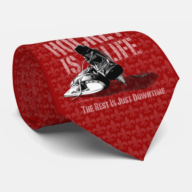 Hockey Is Life Tie (Rolled)