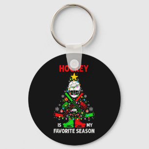 Hockey Is My Favorite Season Christmas Tree Equipm Key Ring