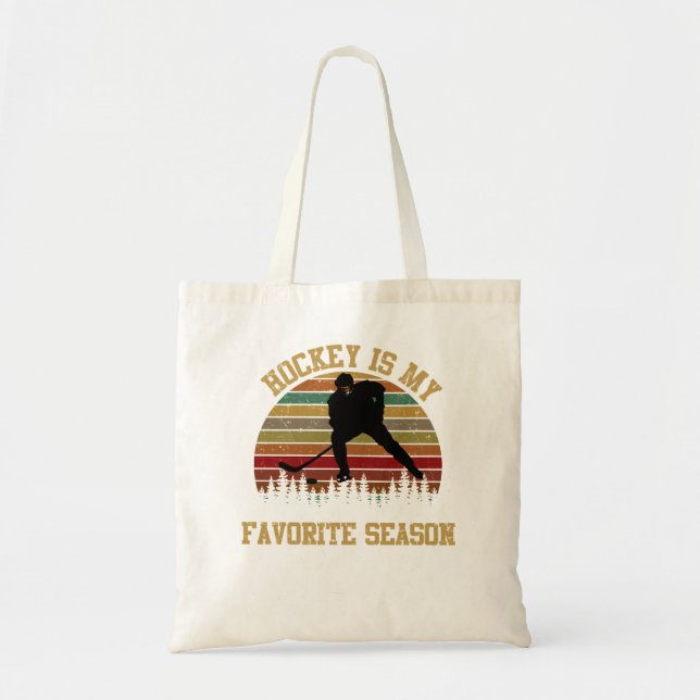 Hockey Is My Favourite Season Retro Grunge Classic Tote Bag (Front)