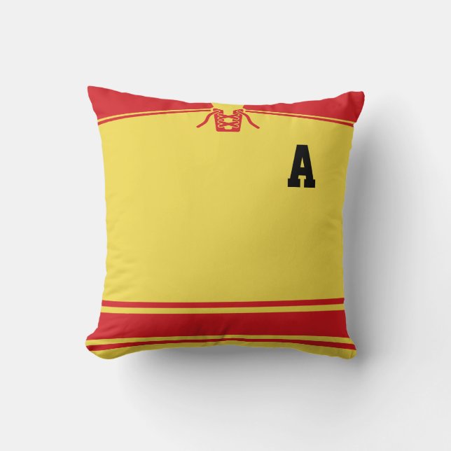 Hockey Jersey Custom Name & Number Template Pillow (Front)