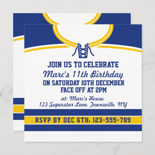 Hockey Jersey Themed Party Invites Template (Front/Back)