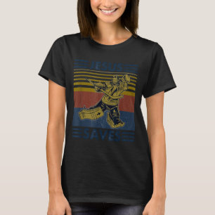 Hockey Jesus Saves Funny Hockey The Penalty Box T-Shirt