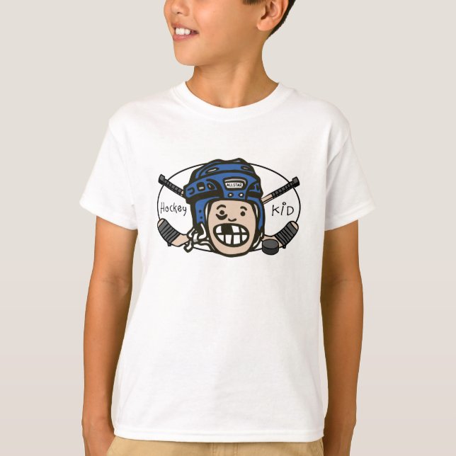 Hockey Kid Blue T-Shirt (Front)