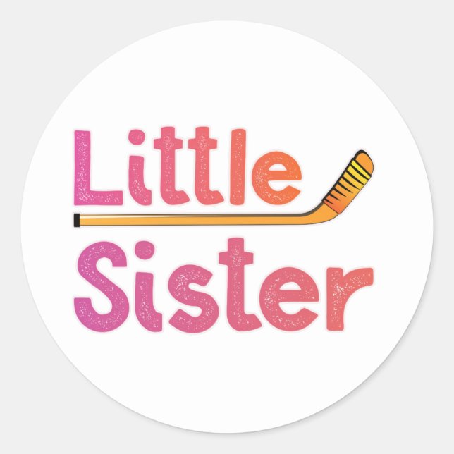 Hockey Little Sister Classic Round Sticker (Front)