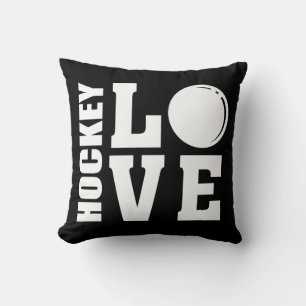 Hockey Love Black Cushion