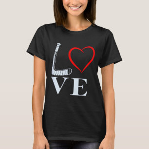 Hockey Love Heart Graphic For Ice Hockey Fans T-Shirt