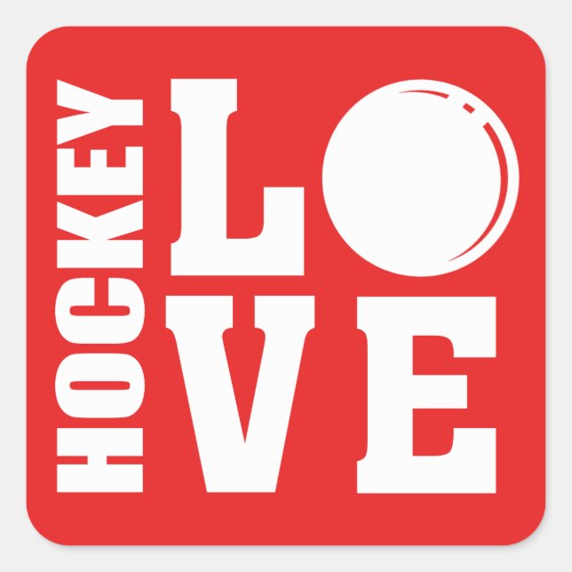 Hockey Love Square Sticker (Front)