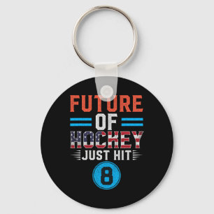 Hockey Lover Birthday 8 Years Old Kid 8th B-day Fu Key Ring